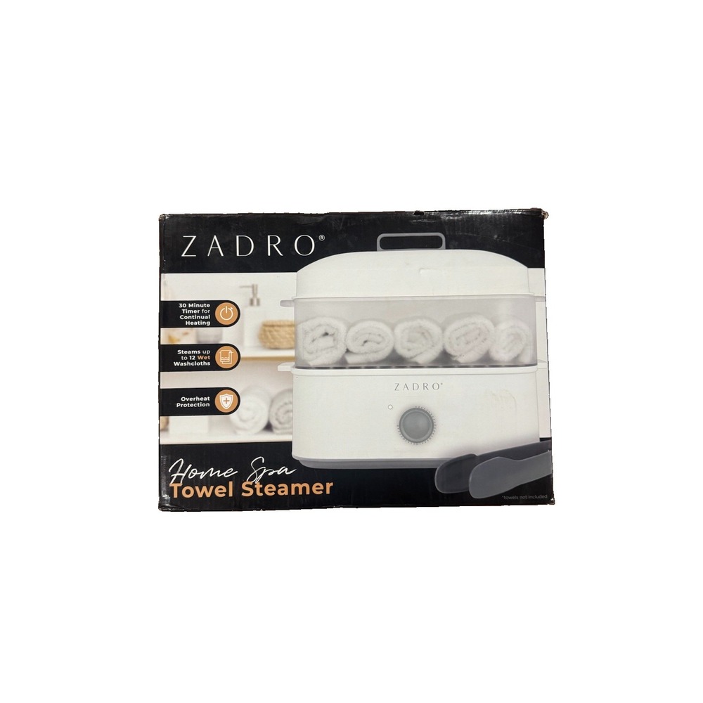 Zadro TWSWH4C Home Spa Towel Steamer 12 Washcloths White Open Box